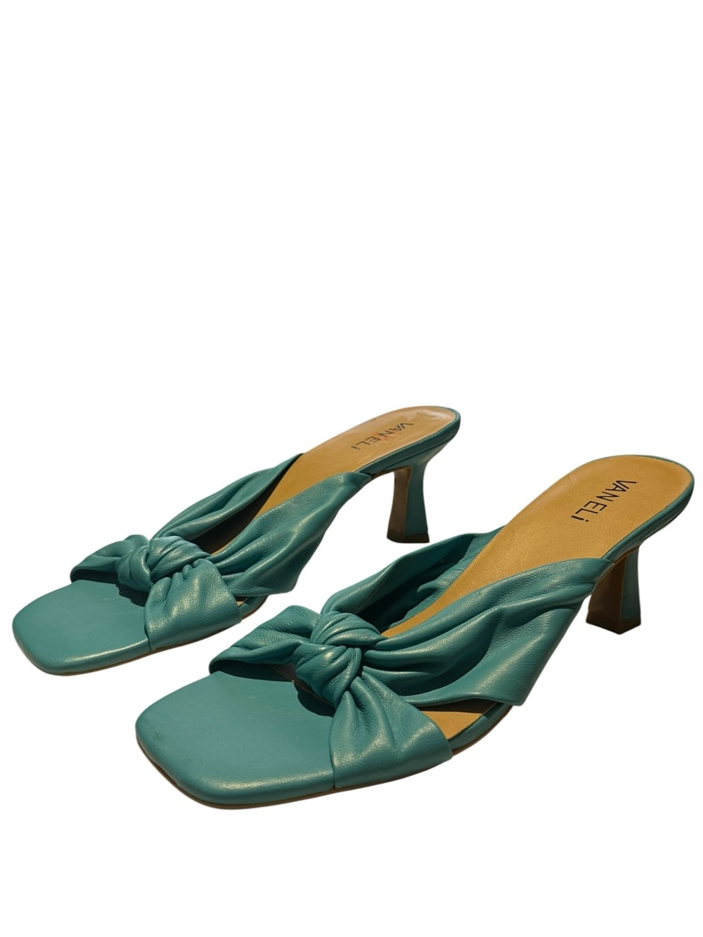 Vaneli Kitten Heel Turquoise Patent Leather Mule Size 9.5 Y2K Date Night - Picture 2 of 5